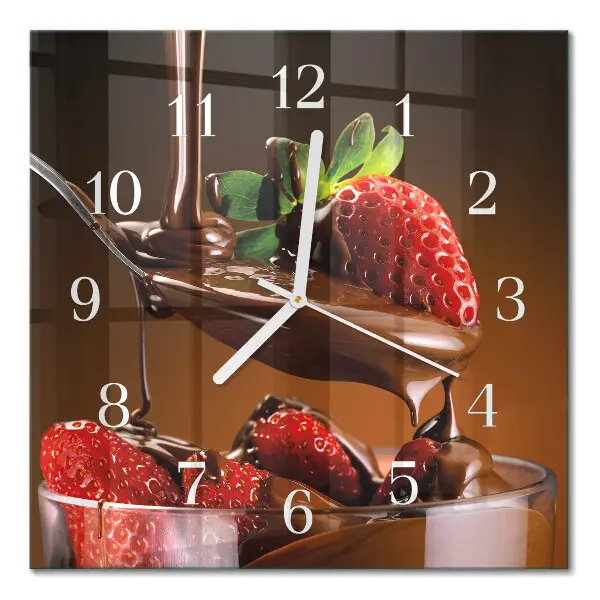 Wanduhr mit motiv quadratisch Schokoladenüberzogene Erdbeeren