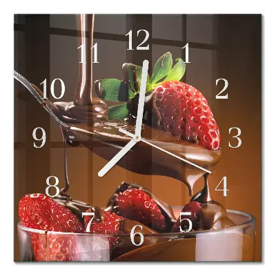 Wanduhr mit motiv quadratisch Schokoladenüberzogene Erdbeeren