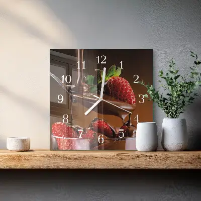 Wanduhr mit motiv quadratisch Schokoladenüberzogene Erdbeeren
