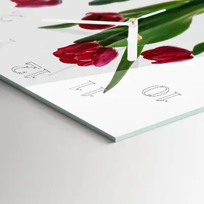 Quadratische wanduhr Tulpen