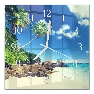 Quadratische wanduhr modern Palm Beach