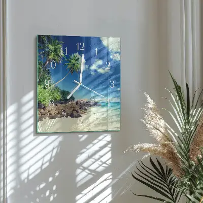 Quadratische wanduhr modern Palm Beach