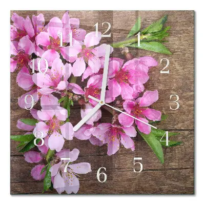 Quadratische wanduhr Blumen
