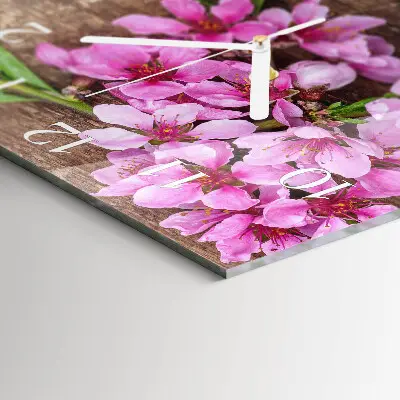 Quadratische wanduhr Blumen