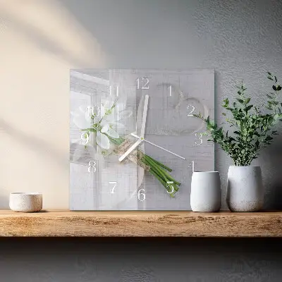 Quadratische wanduhr modern Ein Blumenstrauß
