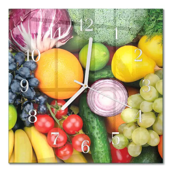 Wanduhr mit motiv quadratisch Obst und Gemüse