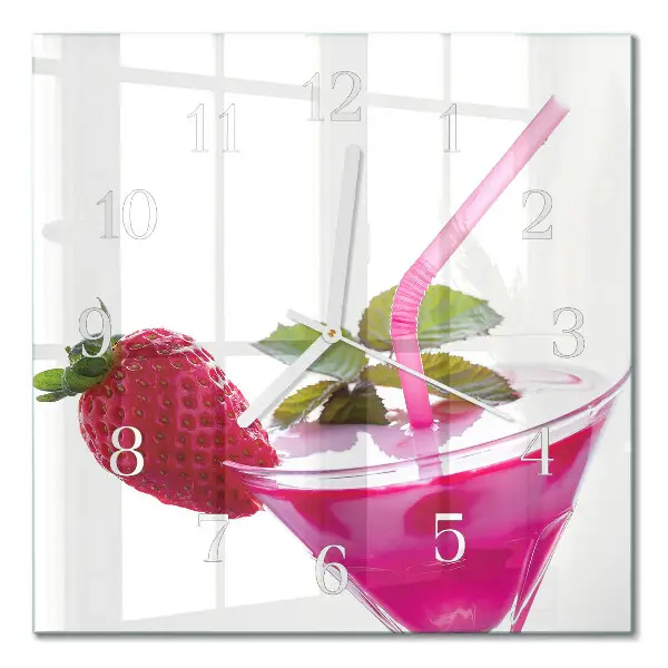 Quadratische wanduhr Cocktail