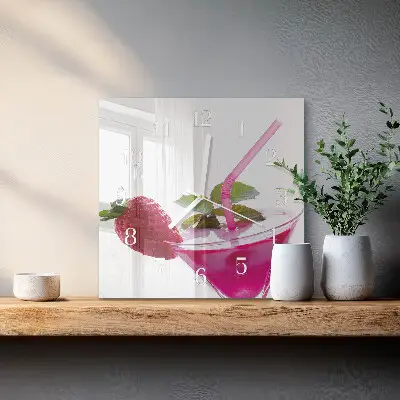 Quadratische wanduhr Cocktail