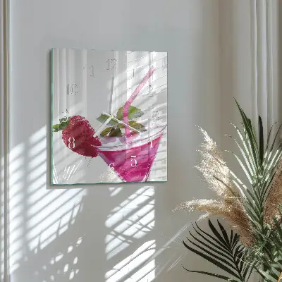Quadratische wanduhr Cocktail