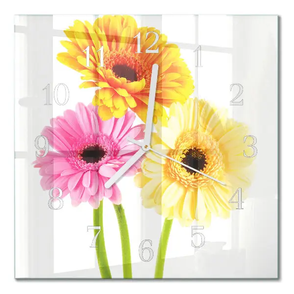 Wanduhr mit motiv quadratisch Blumen