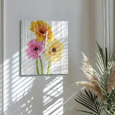 Wanduhr mit motiv quadratisch Blumen