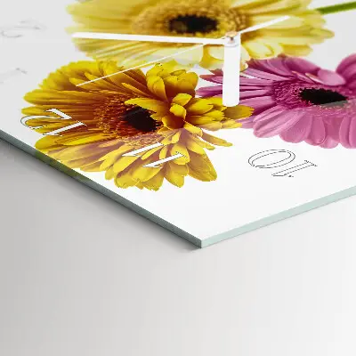 Wanduhr mit motiv quadratisch Blumen