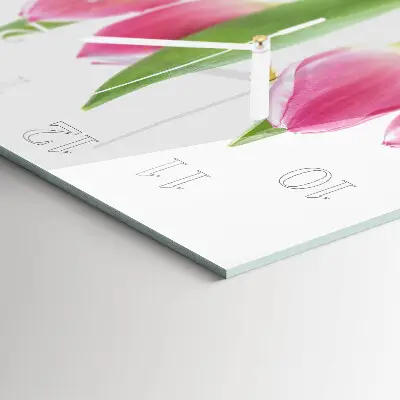 Moderne wanduhr quadratisch Tulpen