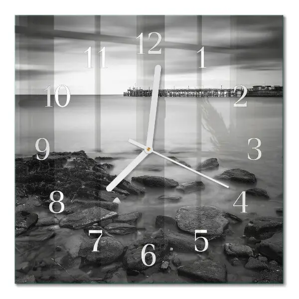 Quadratische wanduhr Flussufer