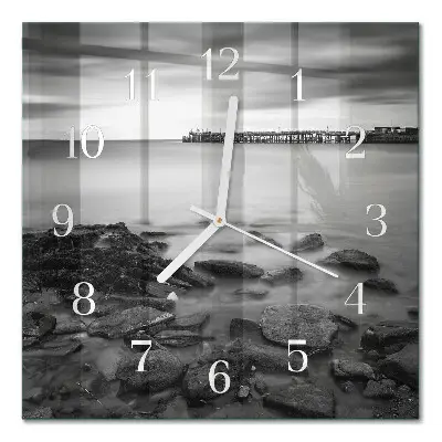 Quadratische wanduhr Flussufer