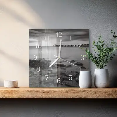 Quadratische wanduhr Flussufer
