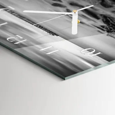 Quadratische wanduhr Flussufer