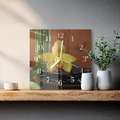 Wanduhr mit motiv quadratisch Bambusorchidee