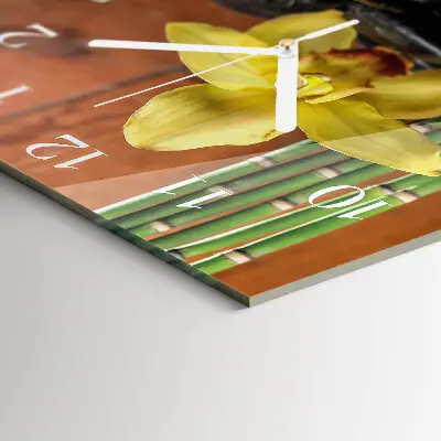Wanduhr mit motiv quadratisch Bambusorchidee