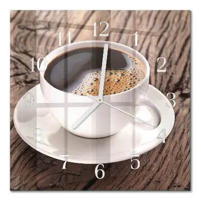 Quadratische wanduhr Kaffee