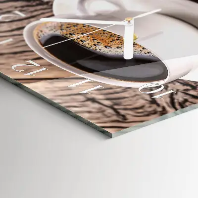 Quadratische wanduhr Kaffee