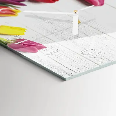 Wanduhr mit motiv quadratisch Tulpen