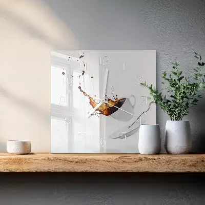Wanduhr mit motiv quadratisch Becher
