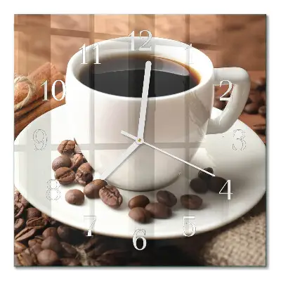 Wanduhr mit motiv quadratisch Kaffee