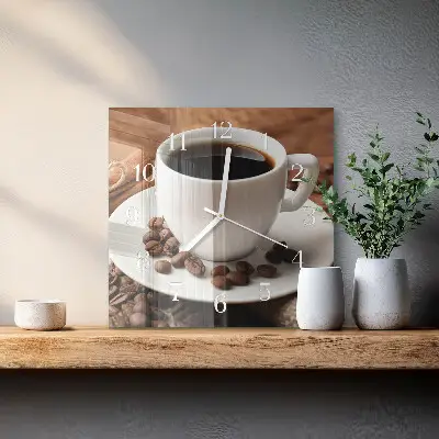 Wanduhr mit motiv quadratisch Kaffee