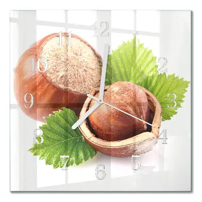 Glasuhr quadratisch Haselnüsse