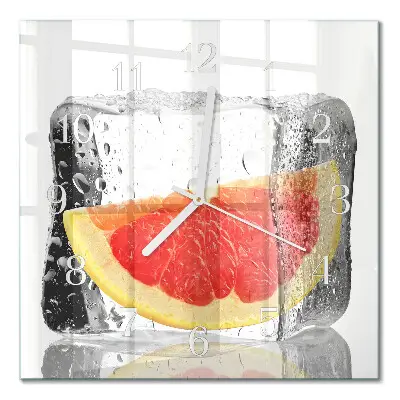 Wanduhr mit motiv quadratisch Grapefruit-Eiscreme