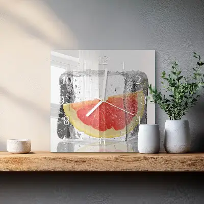 Wanduhr mit motiv quadratisch Grapefruit-Eiscreme