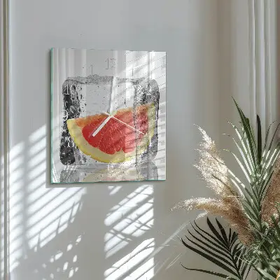 Wanduhr mit motiv quadratisch Grapefruit-Eiscreme