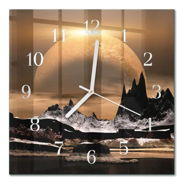 Moderne wanduhr quadratisch Gebirge