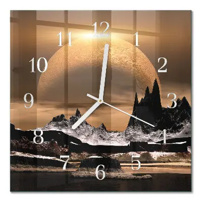 Moderne wanduhr quadratisch Gebirge