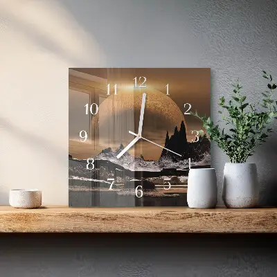 Moderne wanduhr quadratisch Gebirge