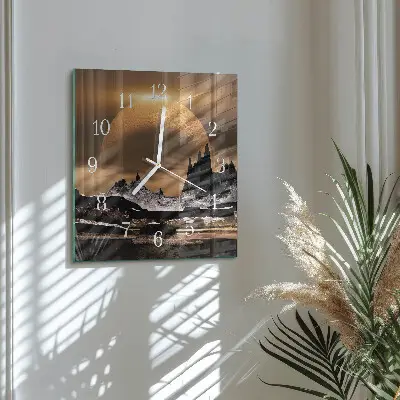 Moderne wanduhr quadratisch Gebirge