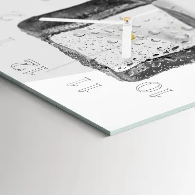 Glasuhr quadratisch Eis