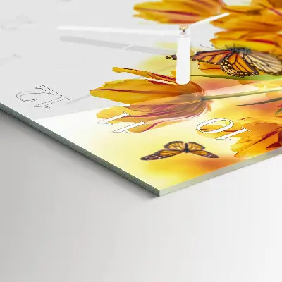 Wanduhr mit motiv quadratisch Tulpen