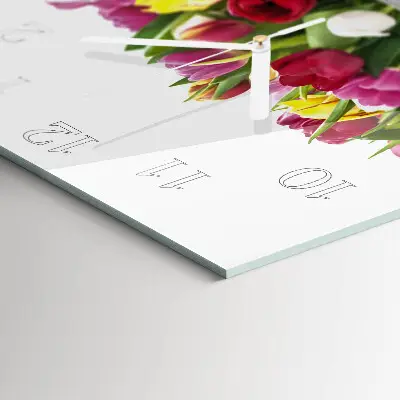 Quadratische wanduhr Tulpen