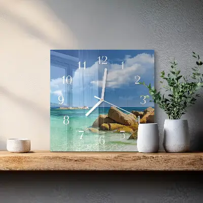 Quadratische wanduhr modern Meer