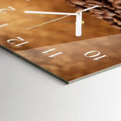 Quadratische wanduhr Kaffeebohnen