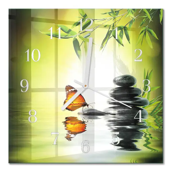 Quadratische wanduhr modern Natur