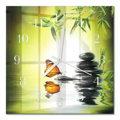 Quadratische wanduhr modern Natur