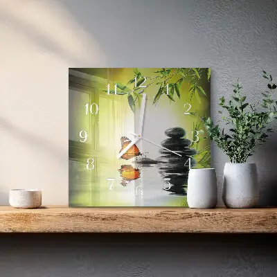 Quadratische wanduhr modern Natur