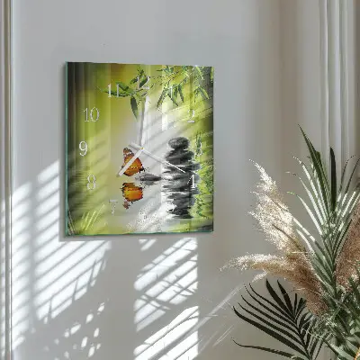 Quadratische wanduhr modern Natur