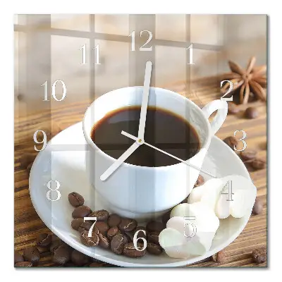 Wanduhr mit motiv quadratisch Kaffee