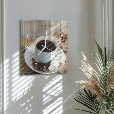 Wanduhr mit motiv quadratisch Kaffee
