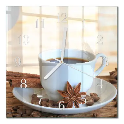 Moderne wanduhr quadratisch Kaffee