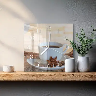 Moderne wanduhr quadratisch Kaffee